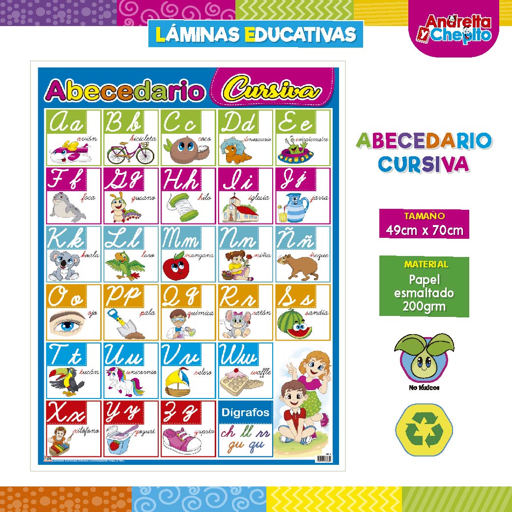 LÁMINAS ABECEDARIO CURSIVA