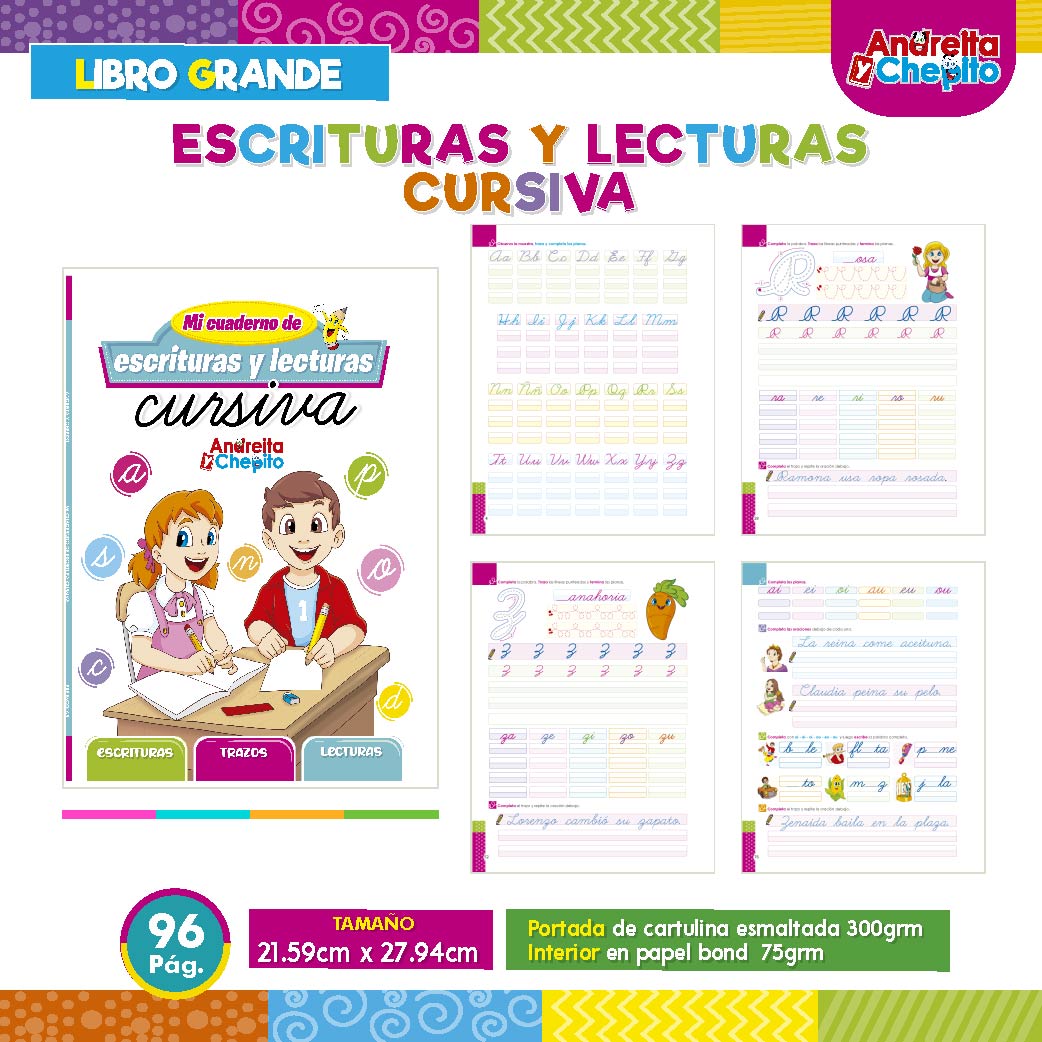 LIBRO G. MI CUADERNO DE ESCRITURAS Y LECTURAS CURSIVAS