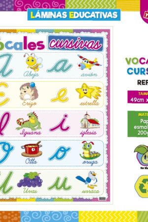LAMINS EDUCATIVAS - VOCALES CURSIVA REF. 02