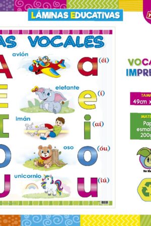LAMINAS EDUCATIVAS - LAS VOCALES IMPRENTA